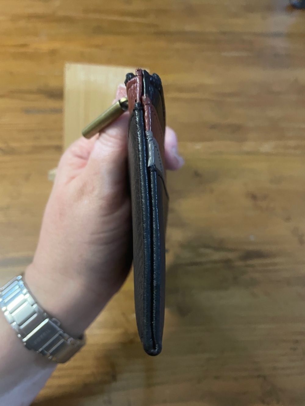 The Sak Black Leather wristlet with Gold-Tone Zipper - Picture 9 of 12